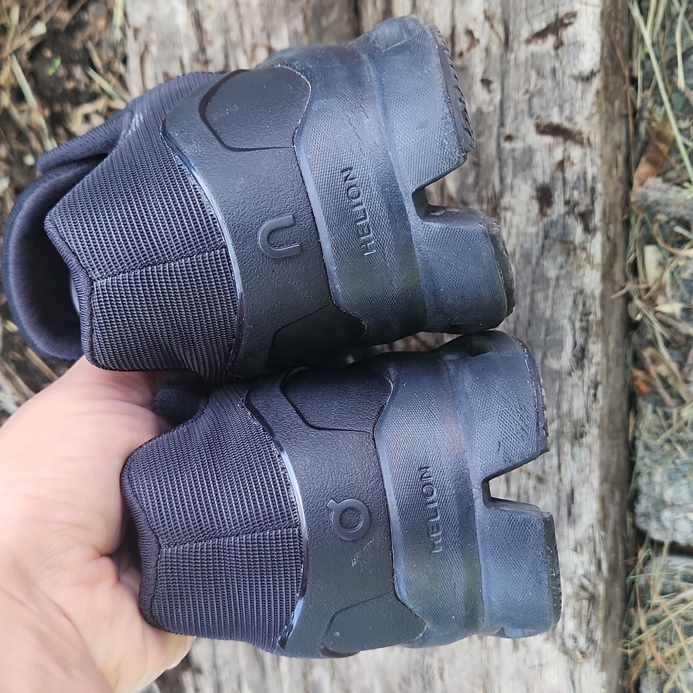 On Running Black Athletic Shoes with Chunky Sole - Picture 10 of 13